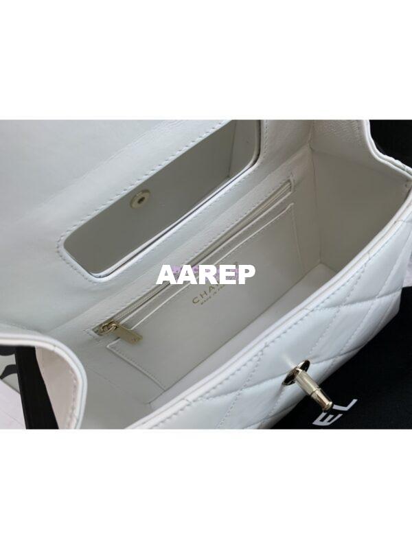 Replica Chanel Shiny Calfskin Small Box Bag AS4469 White 6