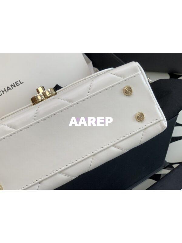 Replica Chanel Shiny Calfskin Small Box Bag AS4469 White 8