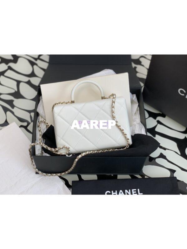 Replica Chanel Shiny Calfskin Small Box Bag AS4469 White 9