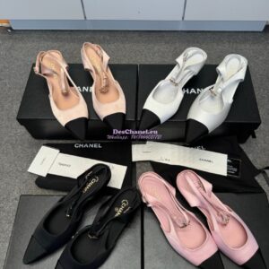 Replica Chanel 25P Mary Jane Slingbacks Satin and Grossgrain G46375 Beige