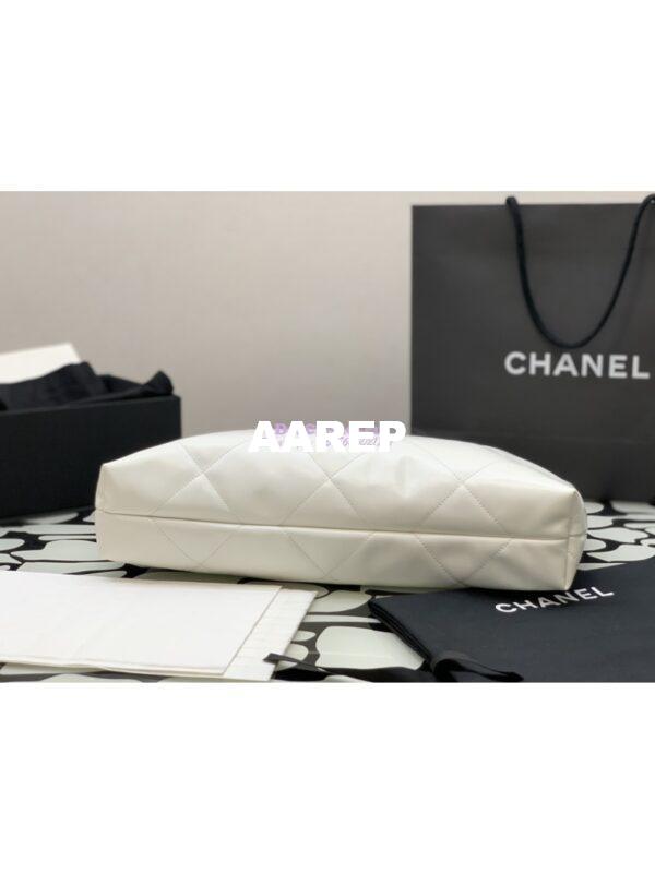 Replica Chanel 22 Handbag Shiny Calfskin & Gold Metal AS4486 White 8