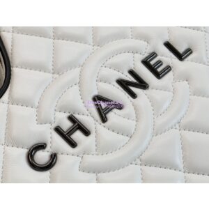 Replica Chanel 24C Star Handbag AS4579 Lambskin Gold hardware White Black Lacquered 2