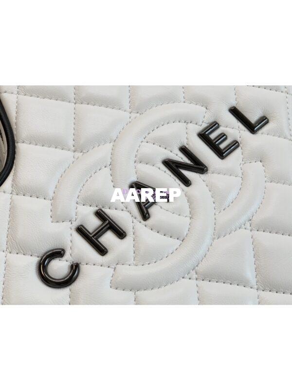 Replica Chanel 24C Star Handbag AS4579 Lambskin Gold hardware White Black Lacquered 2