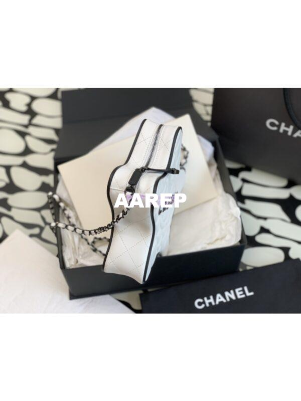 Replica Chanel 24C Star Handbag AS4579 Lambskin Gold hardware White Black Lacquered 4