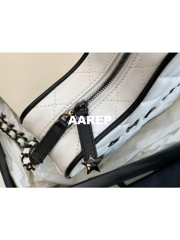 Replica Chanel 24C Star Handbag AS4579 Lambskin Gold hardware White Black Lacquered 5