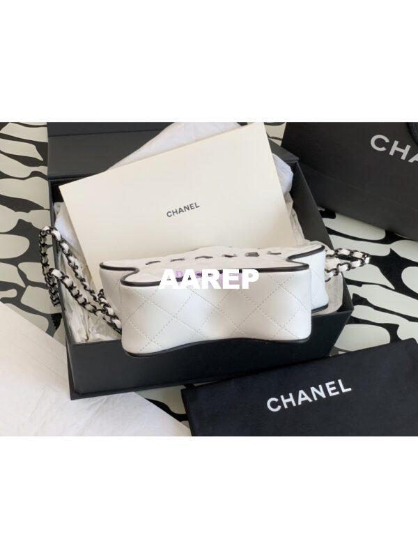 Replica Chanel 24C Star Handbag AS4579 Lambskin Gold hardware White Black Lacquered 7