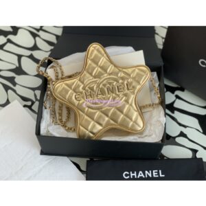 Replica Chanel 24C Star Handbag AS4579 Metallic Lambskin Gold hardware Gold
