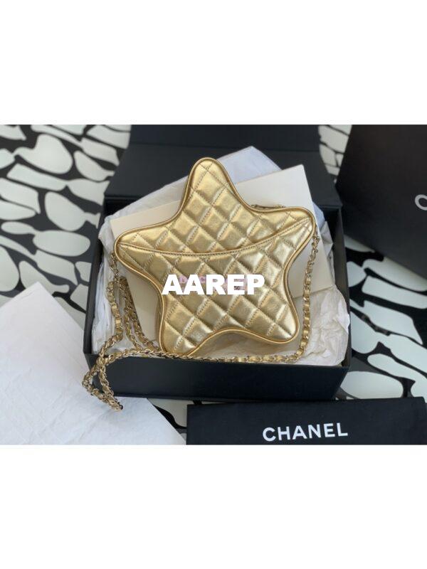 Replica Chanel 24C Star Handbag AS4579 Metallic Lambskin Gold hardware Gold 7