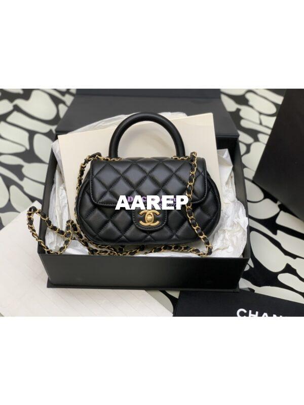 Replica Chanel Bag With Top Handle in Lambskin AS4569 Black 3