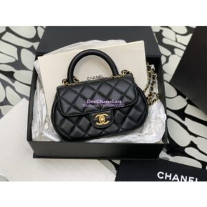 Replica Chanel Bag With Top Handle in Lambskin AS4569 Black 2