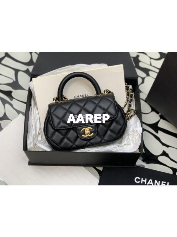 Replica Chanel Bag With Top Handle in Lambskin AS4569 Black 4