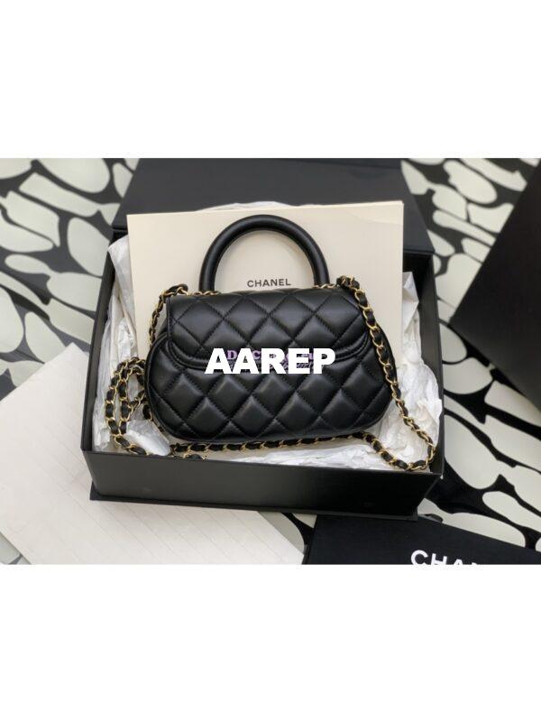 Replica Chanel Bag With Top Handle in Lambskin AS4569 Black 9
