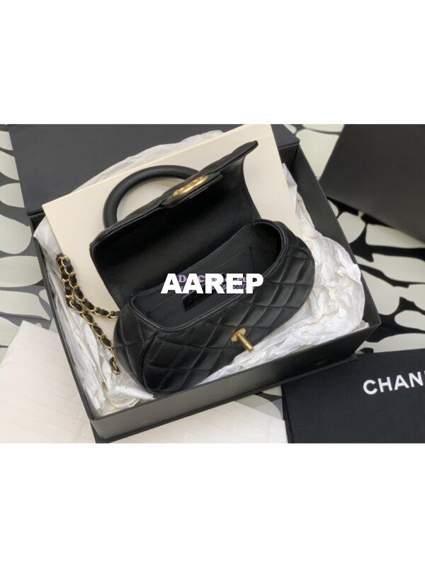 Replica Chanel Bag With Top Handle in Lambskin AS4569 Black 10