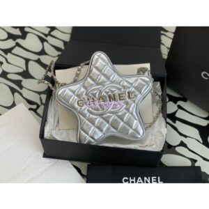 Replica Chanel 24C Star Handbag AS4579 Metallic Lambskin Gold hardware Silver