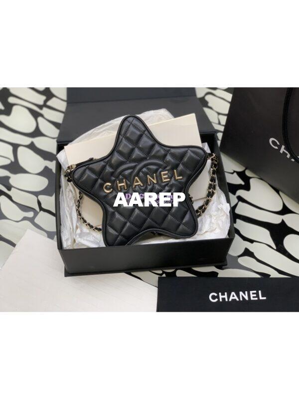 Replica Chanel 24C Star Handbag AS4579 Lambskin Gold hardware Black