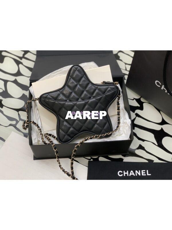 Replica Chanel 24C Star Handbag AS4579 Lambskin Gold hardware Black 3