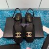 Replica Chanel 25C Mary Janes Slingback Flats Grossgrain G46270 Black
