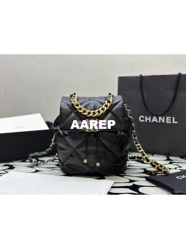 Replica Chanel 19 Backpack in Lambskin AS4223 Black 3