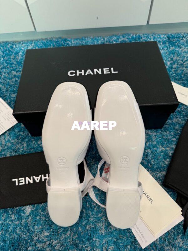 Replica Chanel 25C Mary Janes Slingback Flats Lambskin and Grossgrain Toe G46270 Black 11