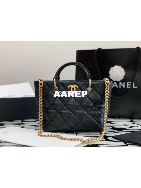 Replica Chanel 23B Shiny Lambskin Tote Bag AS4188