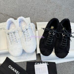 Replica Chanel 25SS Lace-Up Shoes in Fabric G46201 Black