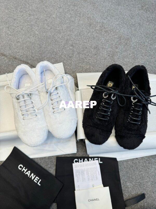Replica Chanel 25SS Lace-Up Shoes in Fabric G46201 Black 3