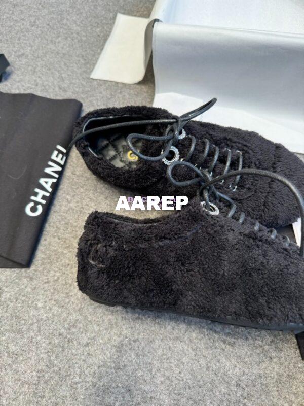 Replica Chanel 25SS Lace-Up Shoes in Fabric G46201 Black 9