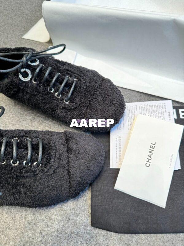 Replica Chanel 25SS Lace-Up Shoes in Fabric G46201 Black 10
