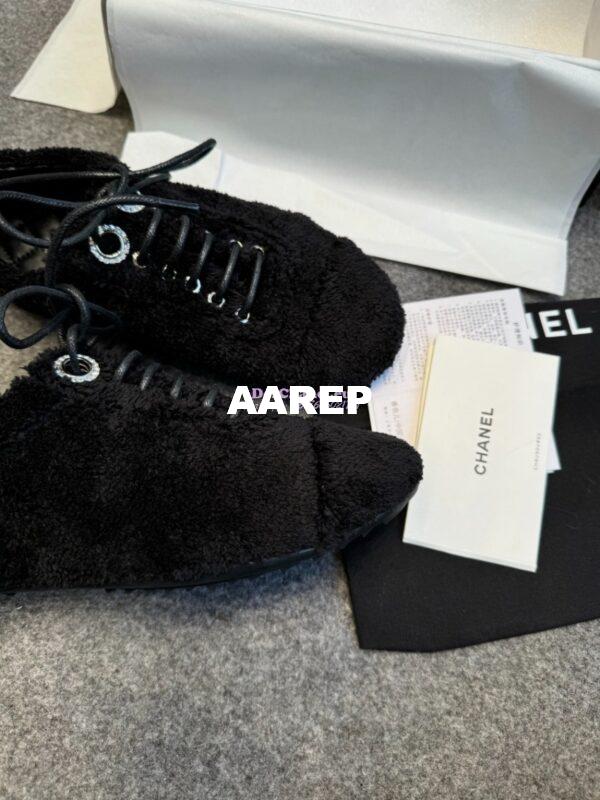 Replica Chanel 25SS Lace-Up Shoes in Fabric G46201 Black 11