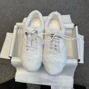 Replica Chanel 25SS Lace-Up Shoes in Fabric G46201 White