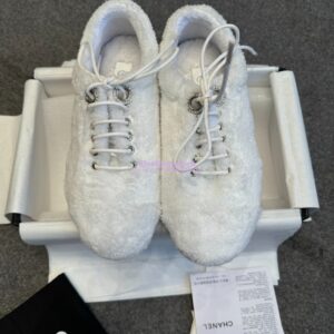 Replica Chanel 25SS Lace-Up Shoes in Fabric G46201 White 2