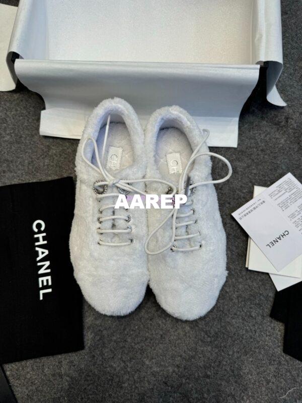Replica Chanel 25SS Lace-Up Shoes in Fabric G46201 White 3