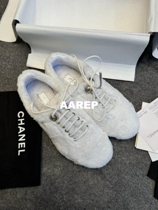 Replica Chanel 25SS Lace-Up Shoes in Fabric G46201 White 4
