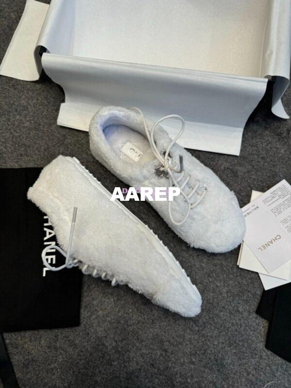 Replica Chanel 25SS Lace-Up Shoes in Fabric G46201 White 6