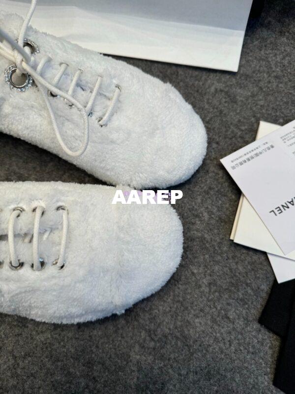 Replica Chanel 25SS Lace-Up Shoes in Fabric G46201 White 8