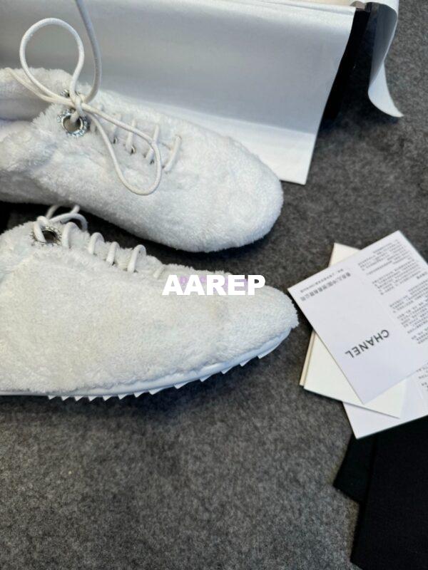 Replica Chanel 25SS Lace-Up Shoes in Fabric G46201 White 9