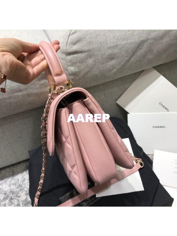Replica Chanel Small Trendy CC A92236 Pink Flap Bag With Metal Plate 8