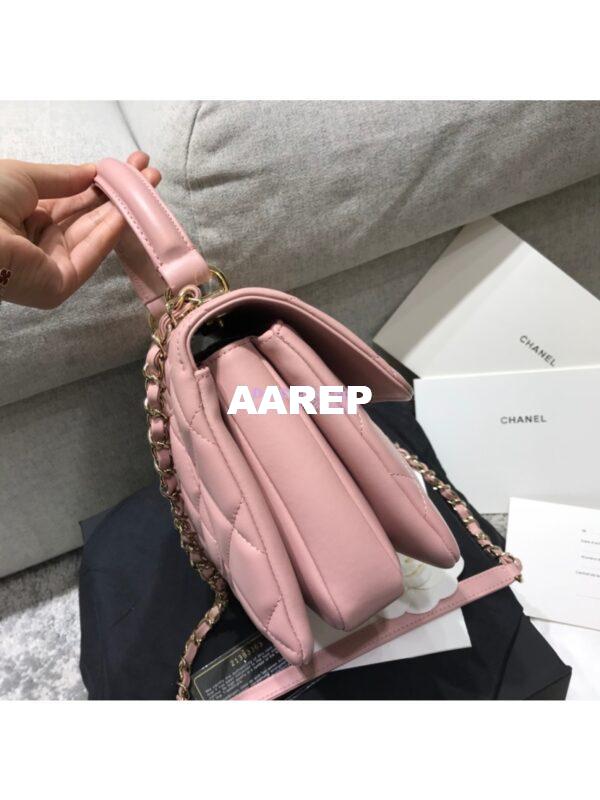 Replica Chanel Small Trendy CC A92236 Pink Flap Bag With Metal Plate 9