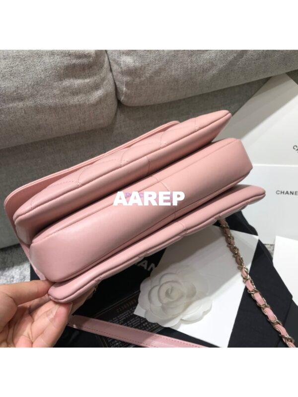 Replica Chanel Small Trendy CC A92236 Pink Flap Bag With Metal Plate 11