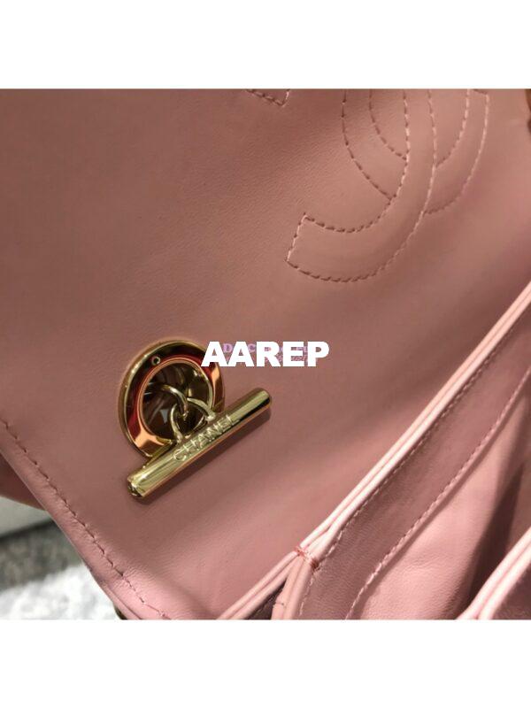 Replica Chanel Small Trendy CC A92236 Pink Flap Bag With Metal Plate 13