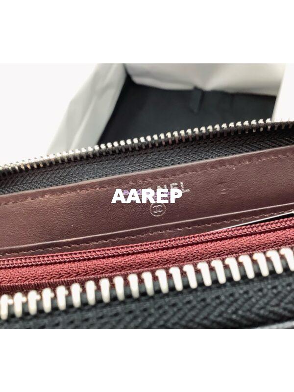 Replica Chanel zip around wallet A50097 in black caviar leather 6