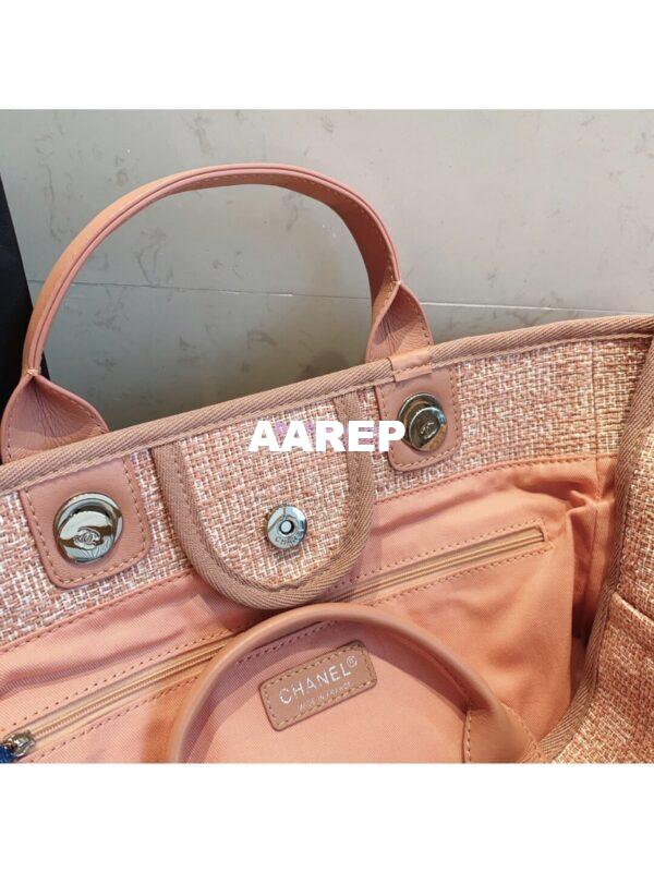 Replica Chanel A66942 Large Toile Deauville Shopping Bag in Pink Jacquard 9