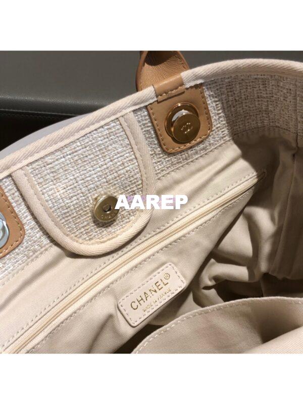 Replica Chanel A66942 Large Toile Deauville Shopping Bag in Gold 4