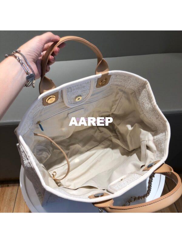 Replica Chanel A66942 Large Toile Deauville Shopping Bag in Gold 5