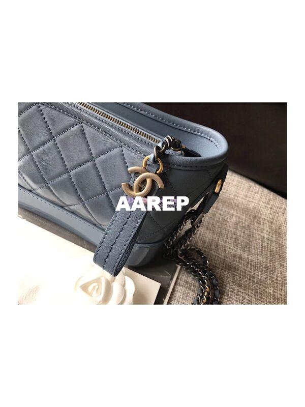 Replica Chanel's Gabrielle Hobo Bag Goatskin, Patent Goatskin Blue 3
