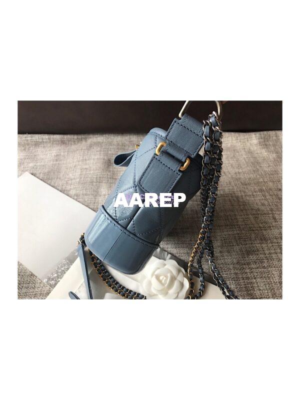 Replica Chanel's Gabrielle Hobo Bag Goatskin, Patent Goatskin Blue 6