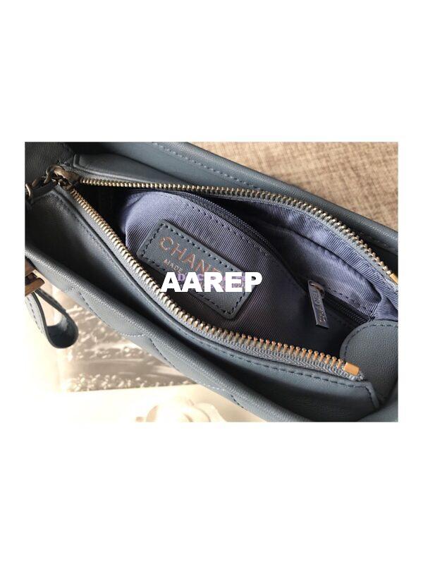 Replica Chanel's Gabrielle Hobo Bag Goatskin, Patent Goatskin Blue 9
