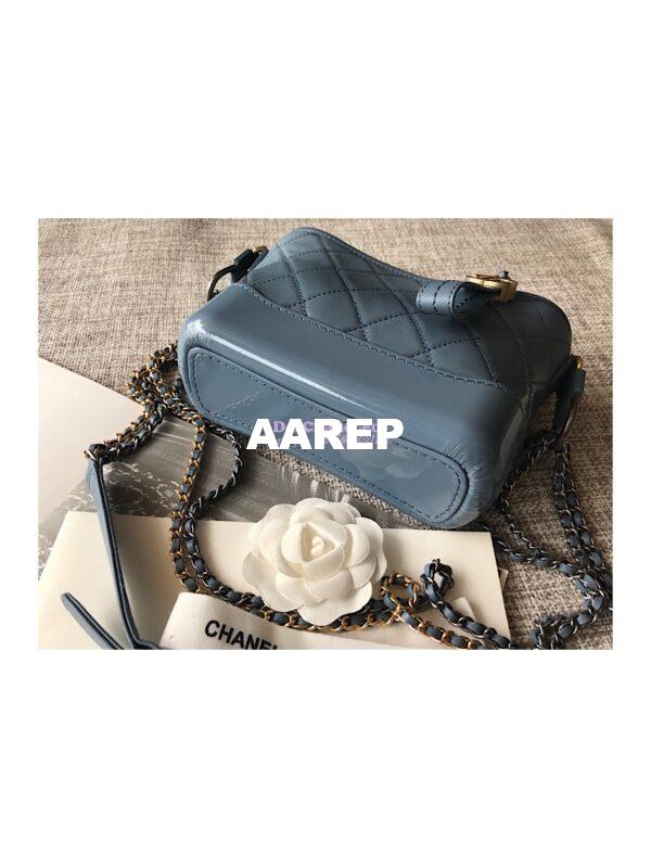 Replica Chanel's Gabrielle Hobo Bag Goatskin, Patent Goatskin Blue 11