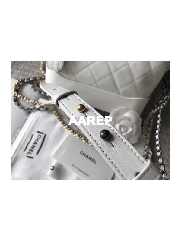 Replica Chanel's Gabrielle Hobo Bag Goatskin, Patent Goatskin White 11