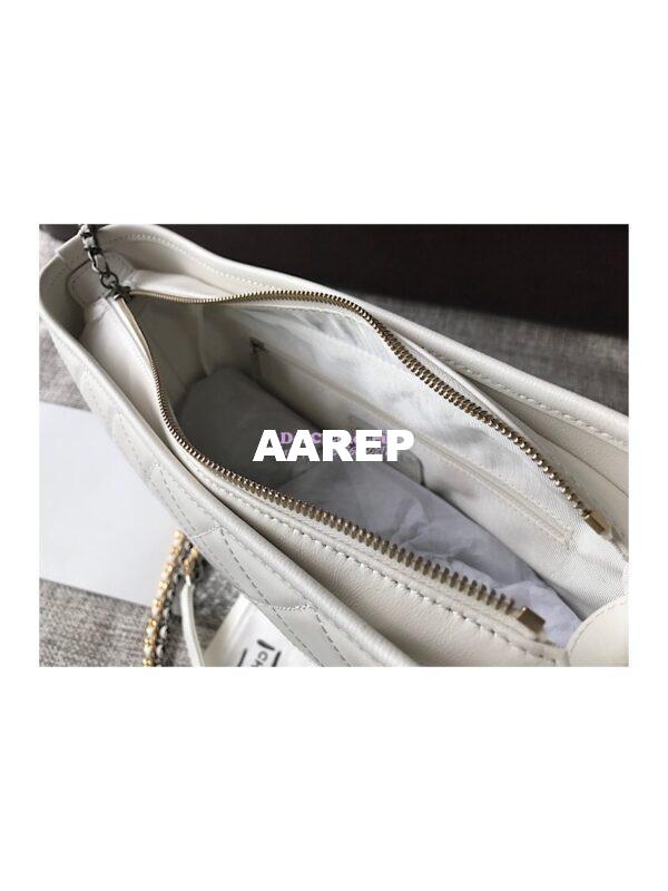Replica Chanel's Gabrielle Hobo Bag Goatskin, Patent Goatskin White 14